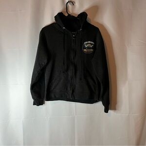 Gray Lone Rock Colorado Rocky Mountains Zip-Up Hoodie